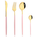 Axyaa Pink Silver Stainless Steel Cutlery Set