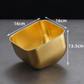 Axyaa Stainless Steel Korean BBQ Veggie Bucket Slanting Bowl, Large Capacity Kitchen Tableware