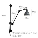 Axyaa Nordic Swing Arm Wall Lamps, Modern Living Room Bedside Lights - Black/Chrome/Gold
