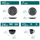 Axyaa Black Relief Ceramic Tableware Set - 16/32 Pieces, Elegant Dinnerware	Collection