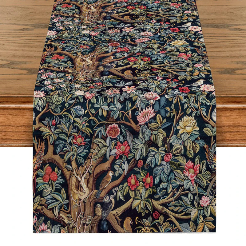 Axyaa Floral Table Runner for Kitchen Dining Wedding Party Decor