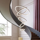 Axyaa High Ceiling Chandelier Staircase LED Circles Indoor Luxury House Lighting