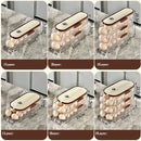 Axyaa Clear Plastic Egg Holder Fridge Organizer Bin - Stackable Automatic Rolling Dispenser