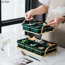 Axya Ceramic Snack Storage Plate Grid Fruit Candy Dried Nut Household Supplies