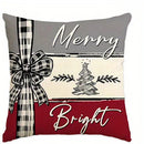 Axyaa Festive Christmas Trees Pillow Covers for Sofa, Bedroom, Car in Fun Holiday Pattern