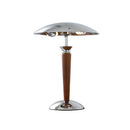 Scandi Chrome Desk Lamp on Wood Stand by Axyaa