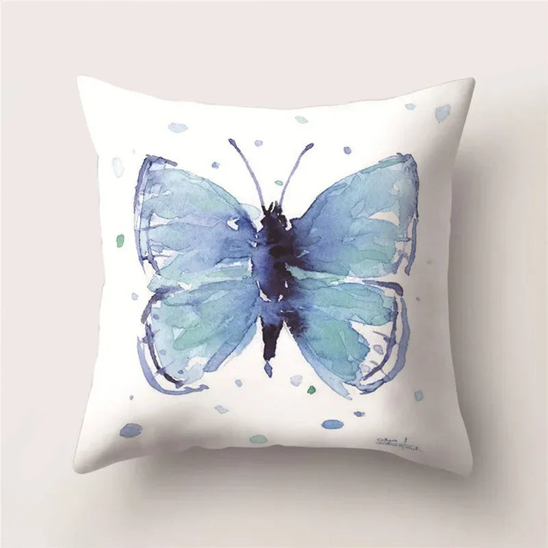 Butterfly Print Decorative Cushion Cover 45X45CM Sofa Polyester Pillow Case for Home Decor