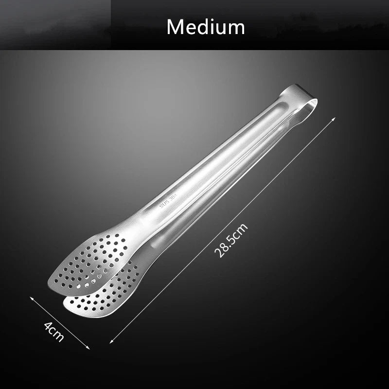 Axyaa Stainless Steel Non-Slip Food Tongs, BBQ Cooking Clip Kitchen Accessories