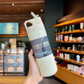 Axyaa Stainless Steel Vacuum Thermos Spray Water Bottle - 500ML Fitness Outdoor Cup
