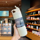 Axyaa Stainless Steel Vacuum Thermos Spray Water Bottle - 500ML Fitness Outdoor Cup