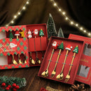 Axya Christmas Spoon and Fork Set: Santa Claus Design in Gift Box