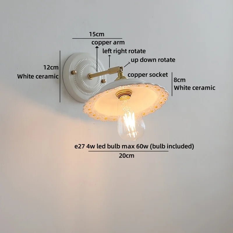 Axyaa White Glass LED Wall Lamp Modern Nordic Style