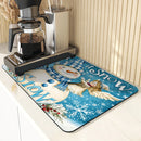 Axyaa Christmas Angel Kitchen Drying Mat Anti-slip Absorbent Draining Pad