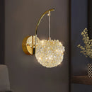 Axyaa Crystal Wall Lamp: Gold Metal, G9 Bulb, Adjustable Wire, Elegant Lighting for Home