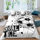 Axyaa Kids Soccer Duvet Cover Set - Queen Size Sports Bedding for Boys Girls