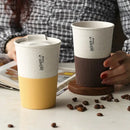 Axyaa Double Wall Travel Coffee Cup with Lid - Portable Wheat Straw Material