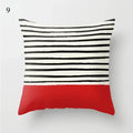 Axyaa Red Geometric Printed Cushion Cover for Fashionable Car Decoration