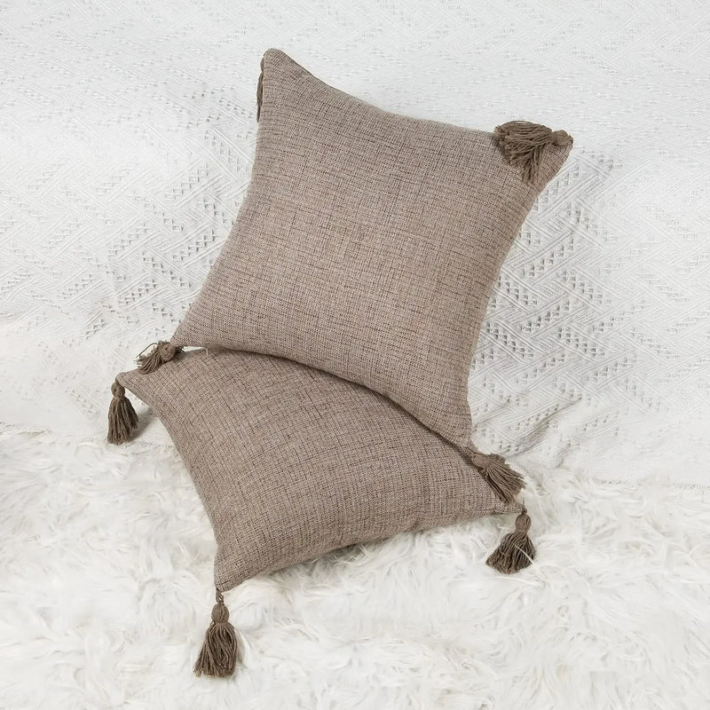 Yellow Linen Sofa Pillow Cover by Axyaa - Super Soft Decorative Throw Pillow Home Decor