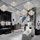 Axyaa Modern Metal Grid LED Chandelier for Home & Store Lighting