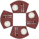 Axyaa Wedge PVC Placemats Set Burgundy Red Wipe Clean Heat-Resistant Table Mats