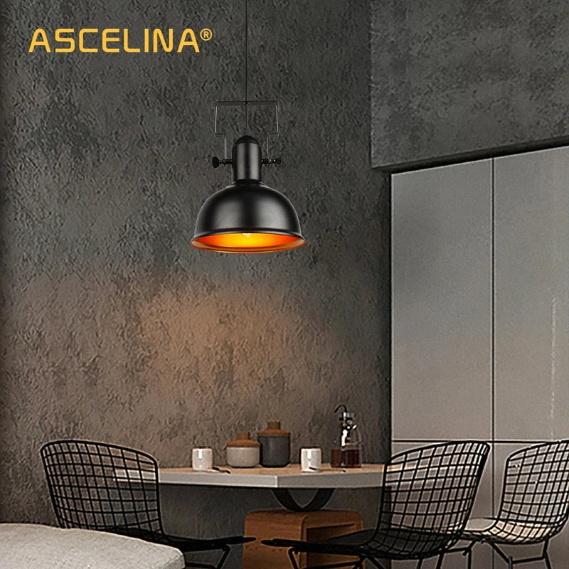 Axyaa Industrial Pendant Light: Retro Iron Hanging Lamp for Home Decor