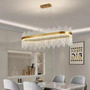 Luxury Glass LED Chandelier by Axyaa: Gold Metal Dimmable Pendant Lamp