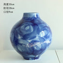 Axyaa Blue-White Porcelain Vase, Ceramic Home Decor Piece and Flower Arrangement Vase