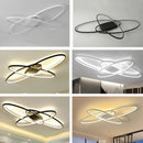 Axyaa Modern LED Chandelier Light - White/Black Aluminum Ceiling Lamp