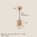 Axyaa Natural Stone Wood Sconce LED Wall Lights with Switch