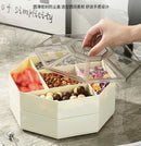 Axyaa Octagonal Dried Fruit Plate Double Layer Candy Box Snack Storage