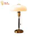 Axyaa Cream Glass Mushroom Table Lamp LED E27 Bedroom Bedside Desk Light