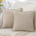 Axyaa Chenille Velvet Cushion Cover 50x50cm Soft Stitched Edge Decor Pillowcase
