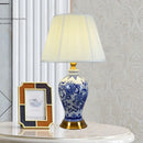 Axyaa Blue Ceramic Table Lamp for Home and Workspaces