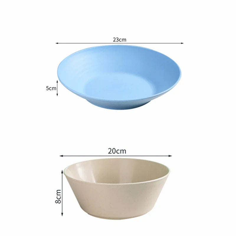 Axyaa Wheat Straw Soup Bowl Plastic Tableware, Microwavable Dinner Plate, Kitchen Utensils