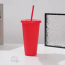 Axyaa 710ml Macaron Plastic Straw Cup - Large Capacity, Reusable, Ideal for Parties & Coffee