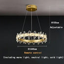 Axyaa Crystal LED Chandeliers: Luxury Lighting for Living Dining Kitchen Room