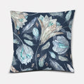 Luxurious Blue Bird Floral Pillowcase by Axyaa - 45x45cm Square Decor for Home & Office