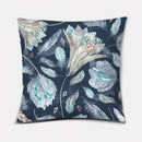 Luxurious Blue Bird Floral Pillowcase by Axyaa - 45x45cm Square Decor for Home & Office