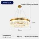Luxury Crystal Pendant Chandelier by Axyaa - Gold Ceiling Light for Living Dining Kitchen
