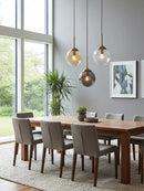 Axyaa Vintage Glass Globe Pendant Light Trio in Clear, Smoke Gray, or Amber