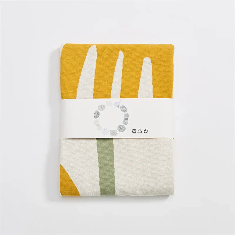 Axyaa Soft Orange Yellow Cotton Throw Blanket Home Sofa Couch Bed 50"x62"