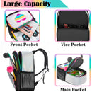 Axyaa Panda Backpack Set: Girls' PU Leather Bookbag, Lunch Bag, PenBag for School