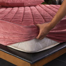 Axyaa Plush Quilted Mattress Cover | Soft & Warm Bed Fitted Sheet | Queen King Size