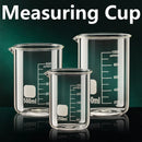 Axyaa Glass Measuring Cup Set | Clear Scale Beaker for Kitchen Baking & Laboratory