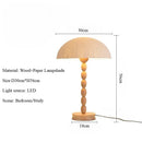 Axyaa Solid Wood Antique Style Rice Paper Table Lamp for Bedroom, Study, Living Room