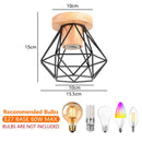 Axyaa Modern Iron Wood Ceiling Light for Living Room, Bedroom, Kitchen Lighting