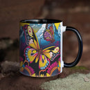 Axyaa Colorful Butterfly 11oz Ceramic Mug: Classical Oil Painting, Coffee/Tea Cup, Christmas Gift