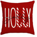 Axyaa Candy Cane Pattern Pillow Cover for Sofa, Bedroom, Car - Christmas Decor