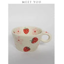 Axyaa Strawberry Flower Hand-painted Ceramic Mug for Children