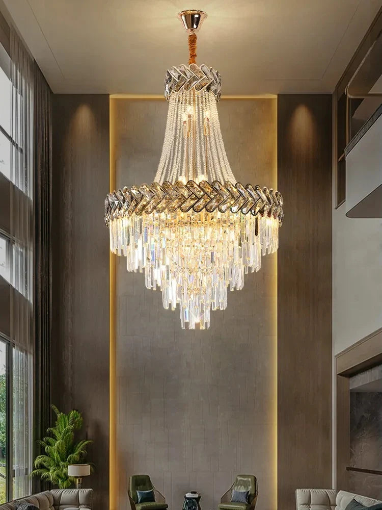 Axyaa Nordic Modern Luxury Villa Crystal Chandelier for Hotel and Home Lighting